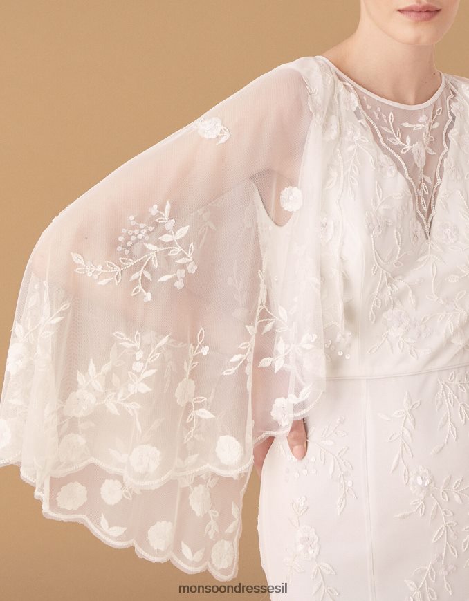 הַלבָּשָׁה Monsoon שמלת כלה שכמייה פרחונית של זואי שֶׁנהָב נשים HTJ0TZ1150