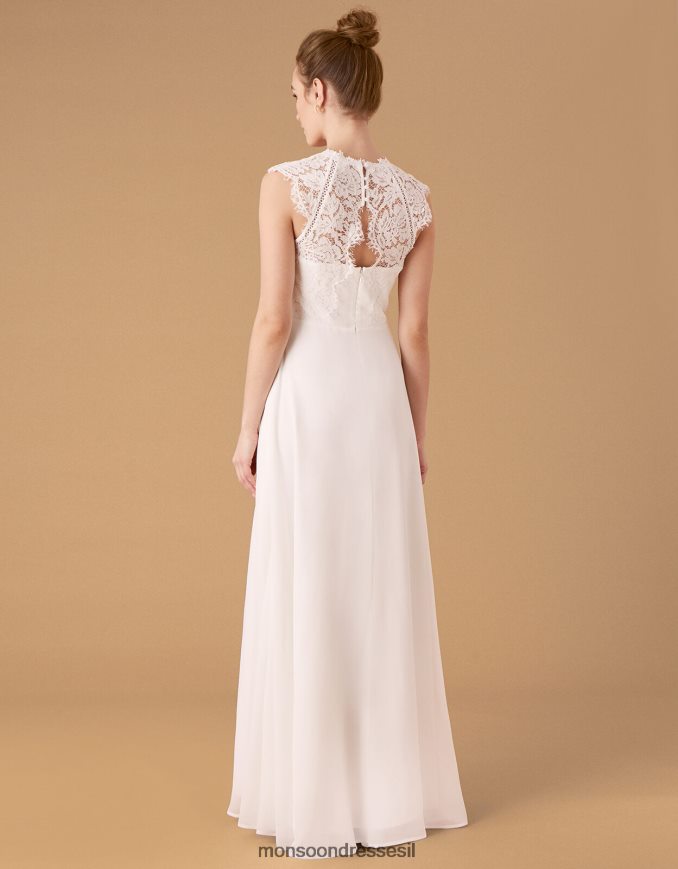 הַלבָּשָׁה Monsoon שמלת כלה מחוך תחרה ליליאן שֶׁנהָב נשים HTJ0TZ1156