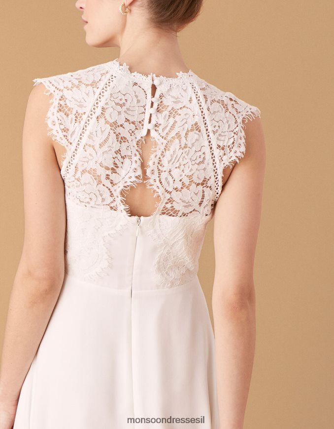 הַלבָּשָׁה Monsoon שמלת כלה מחוך תחרה ליליאן שֶׁנהָב נשים HTJ0TZ1156