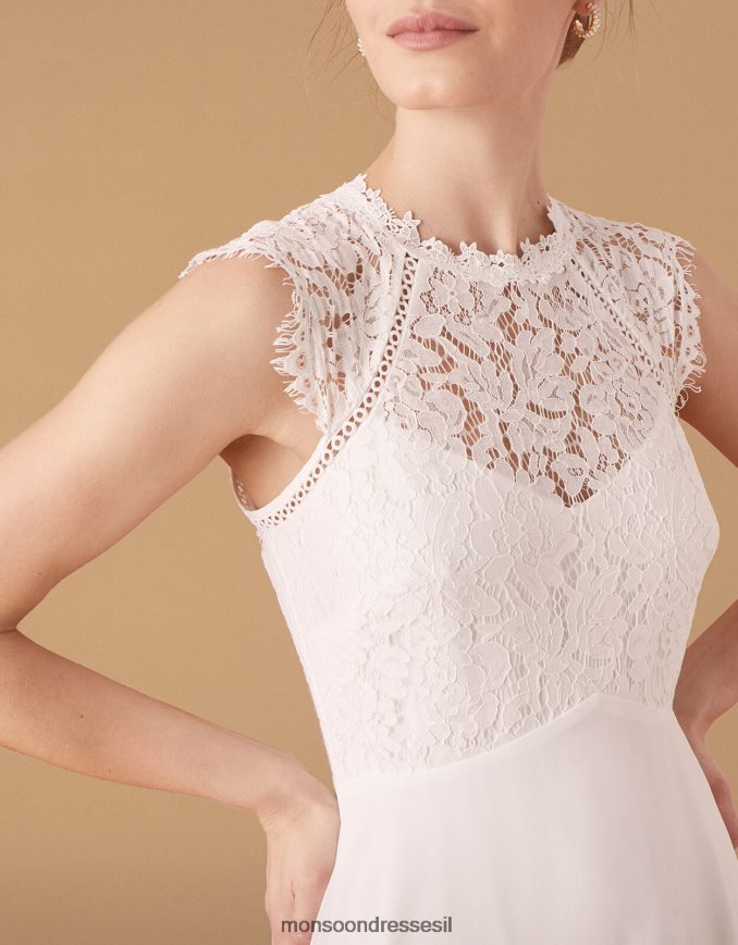 הַלבָּשָׁה Monsoon שמלת כלה מחוך תחרה ליליאן שֶׁנהָב נשים HTJ0TZ1156