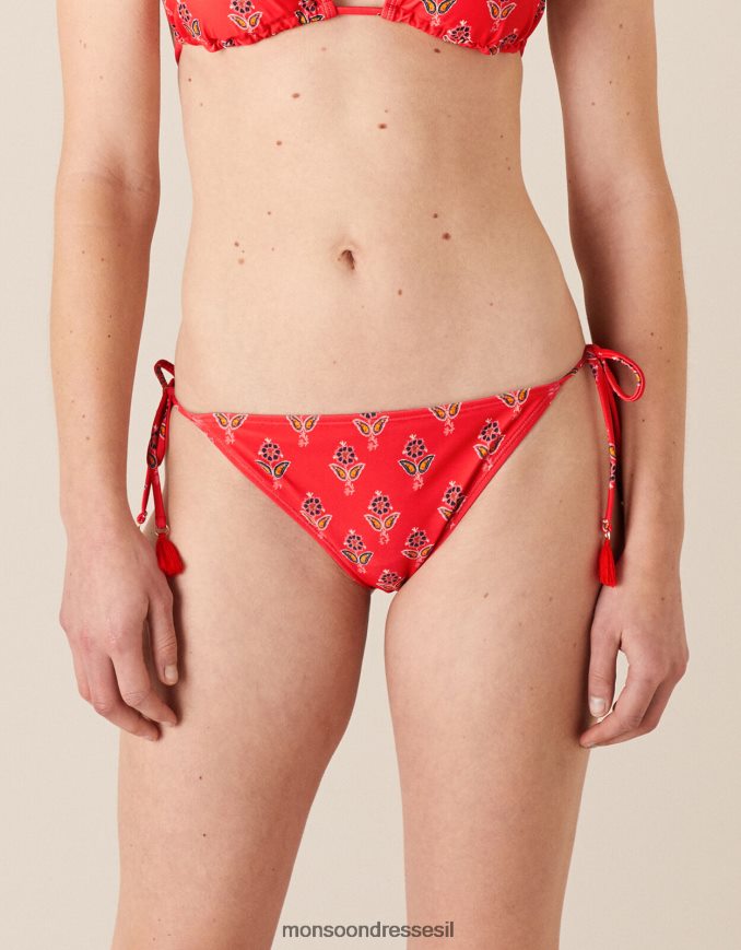 הַלבָּשָׁה Monsoon תחתוני ביקיני פרחוניים עם פוליאסטר ממוחזר אָדוֹם נשים HTJ0TZ1161