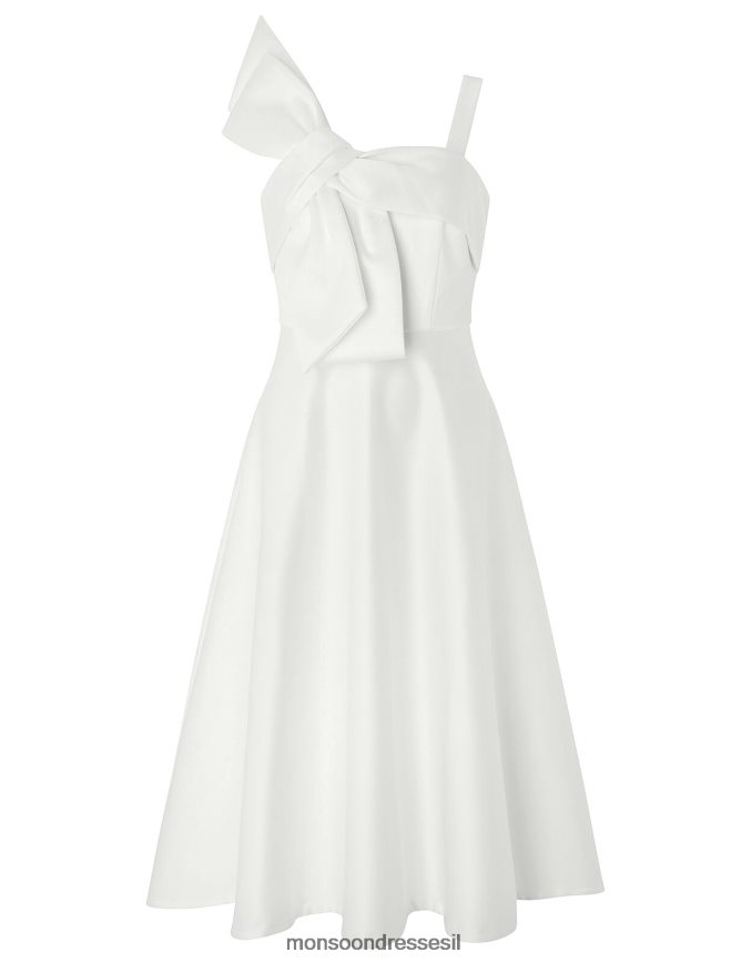 הַלבָּשָׁה Monsoon שמלת כלה מידי סאטן עם קשת קארי שֶׁנהָב נשים HTJ0TZ1166