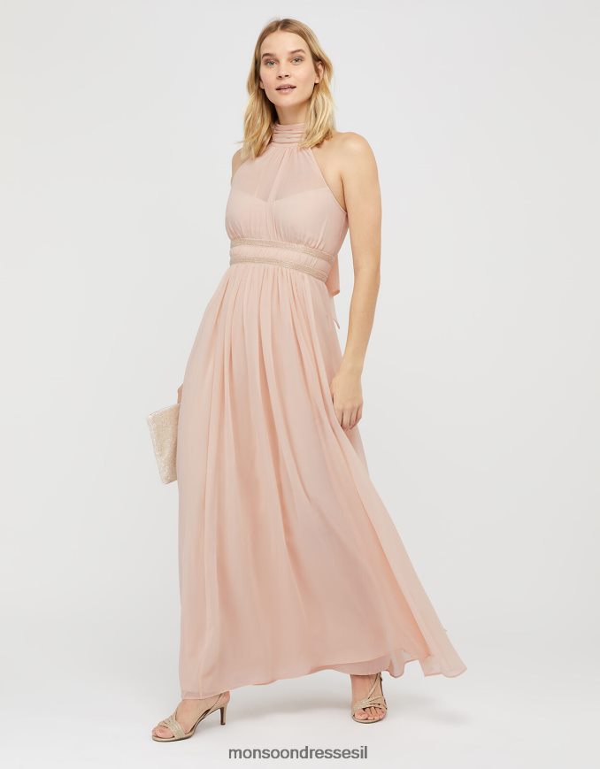 הַלבָּשָׁה Monsoon שמלת מקסי מעוטרת מריון הלטר עָרוֹם נשים HTJ0TZ1168