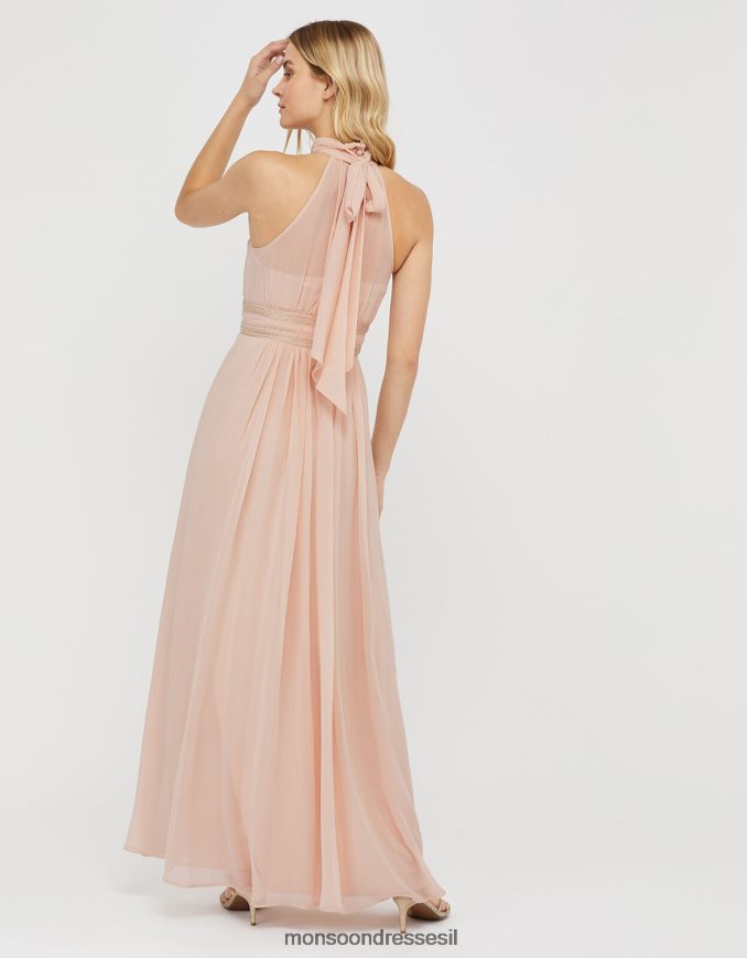 הַלבָּשָׁה Monsoon שמלת מקסי מעוטרת מריון הלטר עָרוֹם נשים HTJ0TZ1168