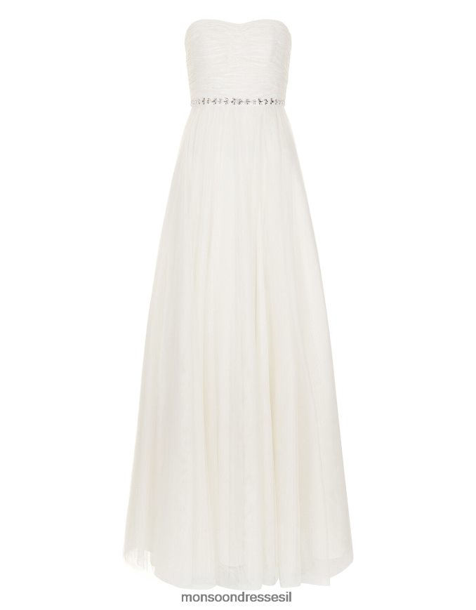 הַלבָּשָׁה Monsoon שמלת כלה מעוטרת של קלרה שֶׁנהָב נשים HTJ0TZ1180