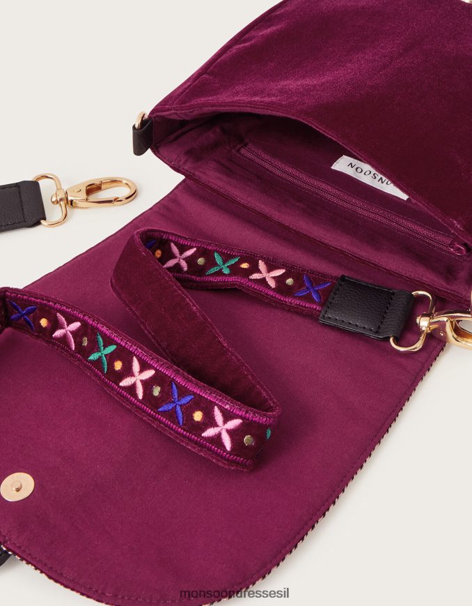 אבזר Monsoon תיק קטיפה רקום לציפור אופנה נשים HTJ0TZ1197