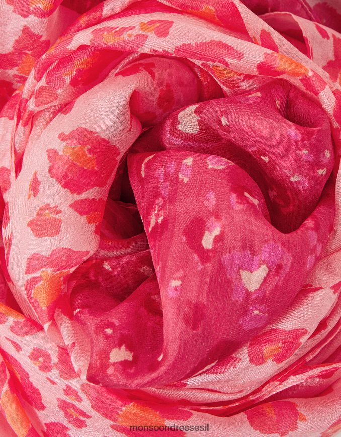 אבזר Monsoon צעיף משי בהדפס בעלי חיים מסוגנן נשים HTJ0TZ1215