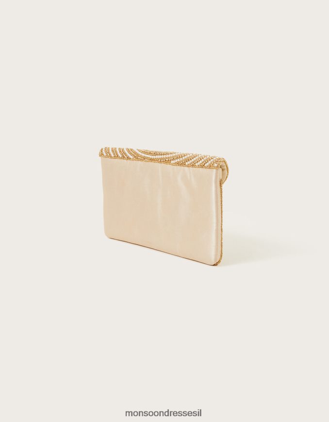 אבזר Monsoon תיק קלאץ' עם מעטפת פנינה עם חרוזים מסוגנן נשים HTJ0TZ1222