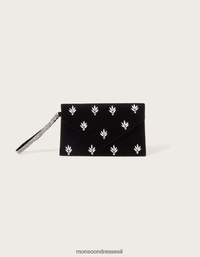 אבזר Monsoon תיק קלאץ' מקטיפה קריסטל מסוגנן נשים HTJ0TZ1224