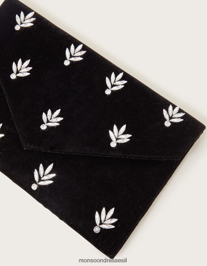 אבזר Monsoon תיק קלאץ' מקטיפה קריסטל מסוגנן נשים HTJ0TZ1224