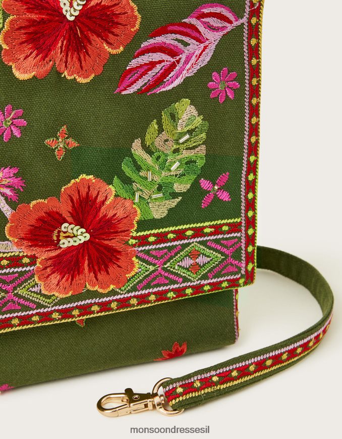 אבזר Monsoon תיק צולב גוף רקום אופנה נשים HTJ0TZ1231