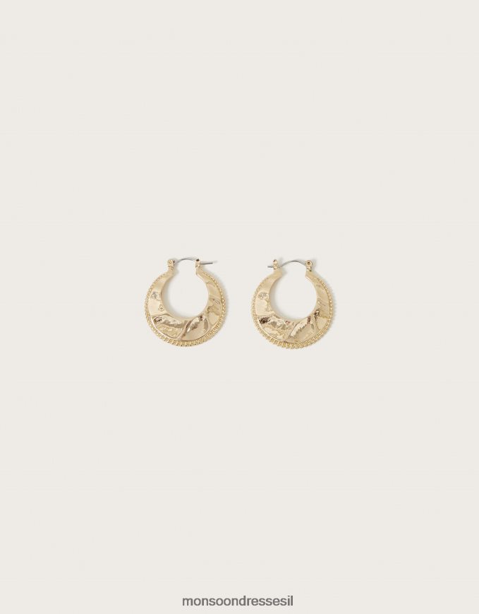 אבזר Monsoon עגילי חישוק שטוחים במרקם מְעוּדָן נשים HTJ0TZ1232