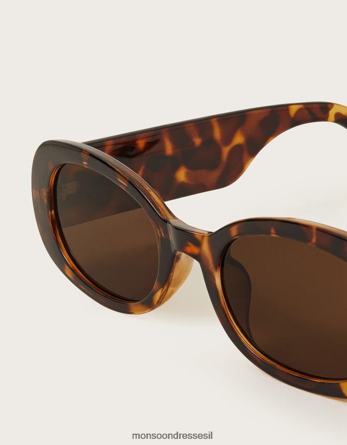 אבזר Monsoon משקפי שמש מלבניים שמנמנים בהדפס שריון אופנה נשים HTJ0TZ1236