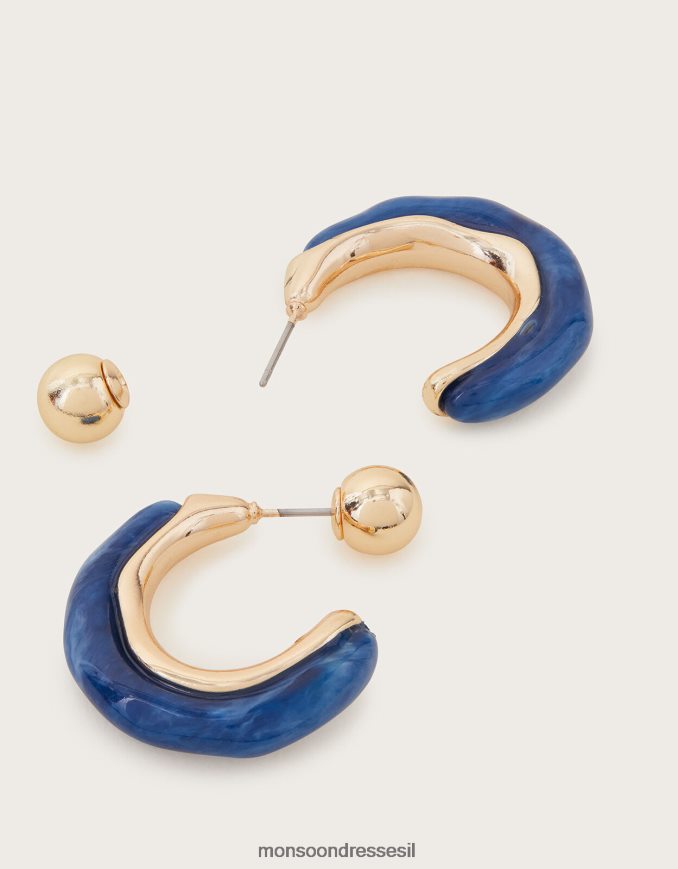 אבזר Monsoon עגילי חישוק שרף מְעוּדָן נשים HTJ0TZ1238