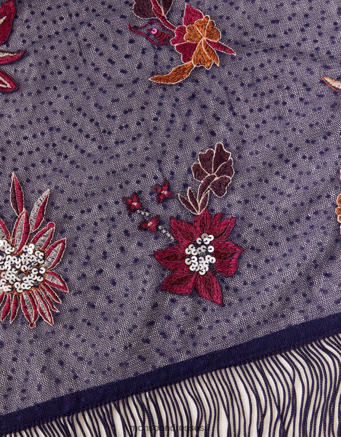 אבזר Monsoon צעיף אירוע רקום כחול (צי) נשים HTJ0TZ1240