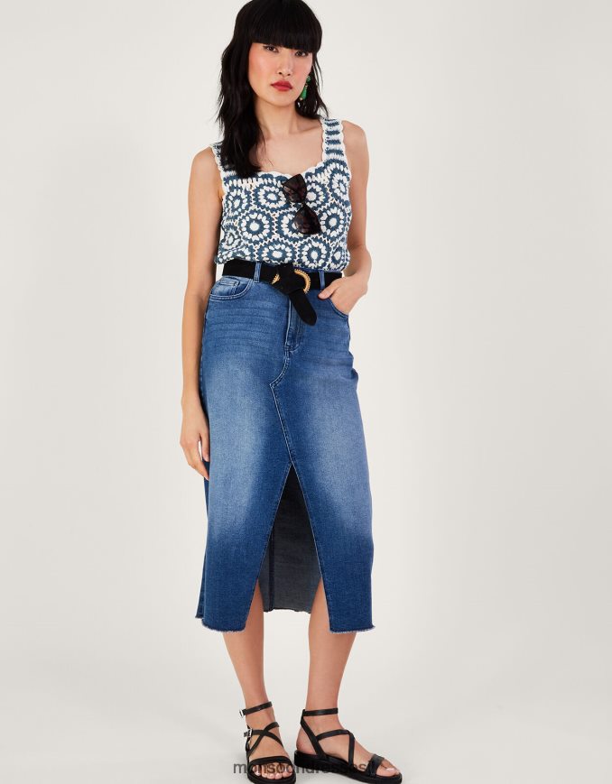 הַלבָּשָׁה Monsoon גופיית סרוגה כְּחוֹל נשים HTJ0TZ125