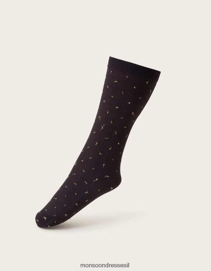 אבזר Monsoon סט גרבי פופ של שלושה זהב נשים HTJ0TZ1266