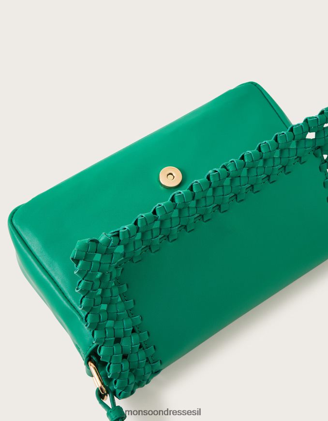 אבזר Monsoon תיק צולב גוף ארוג מעור אופנה נשים HTJ0TZ1269