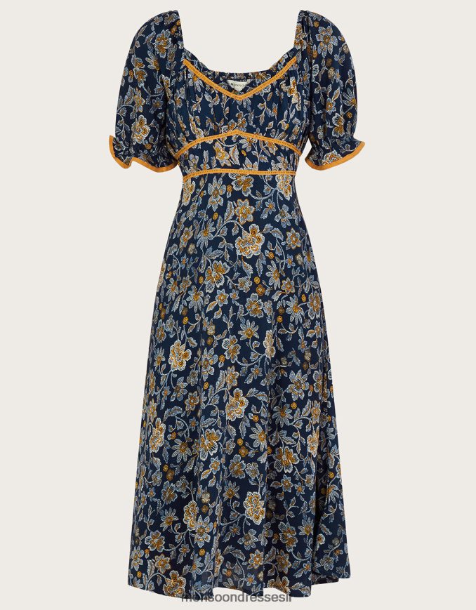 הַלבָּשָׁה Monsoon שמלת פרחים מנוקדת כחול (צי) נשים HTJ0TZ126