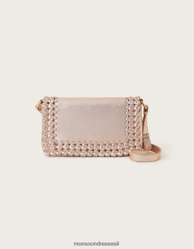 אבזר Monsoon תיק צולב גוף ארוג מעור מתכתי חַם נשים HTJ0TZ1290