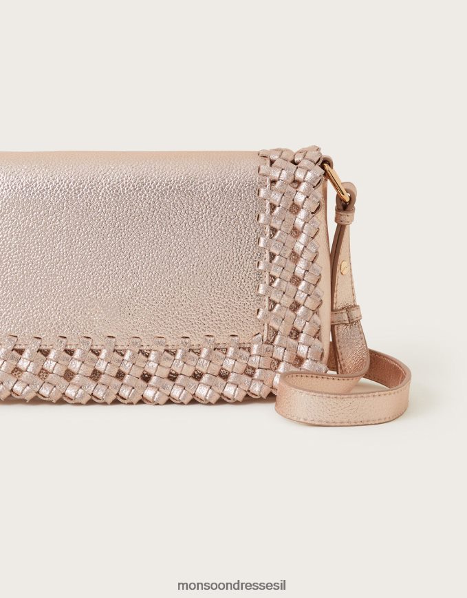 אבזר Monsoon תיק צולב גוף ארוג מעור מתכתי חַם נשים HTJ0TZ1290