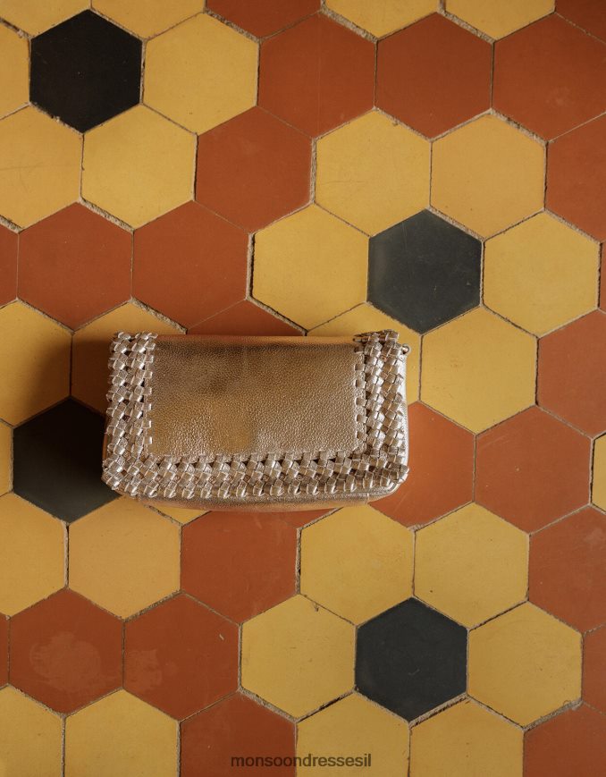 אבזר Monsoon תיק צולב גוף ארוג מעור מתכתי חַם נשים HTJ0TZ1290