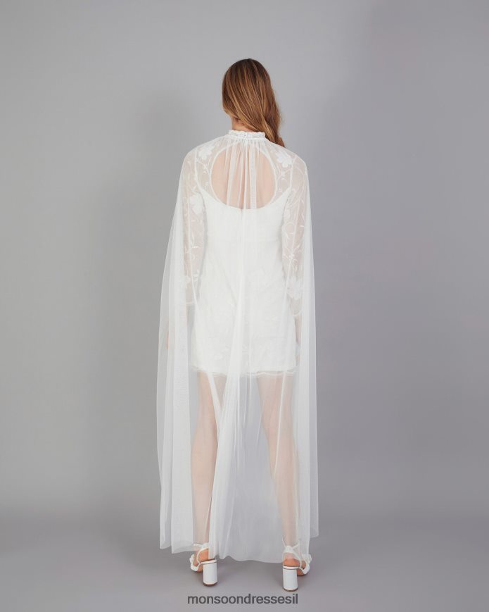 אבזר Monsoon שכמיית כלה עם עיטור פנינים מְעוּדָן נשים HTJ0TZ1294