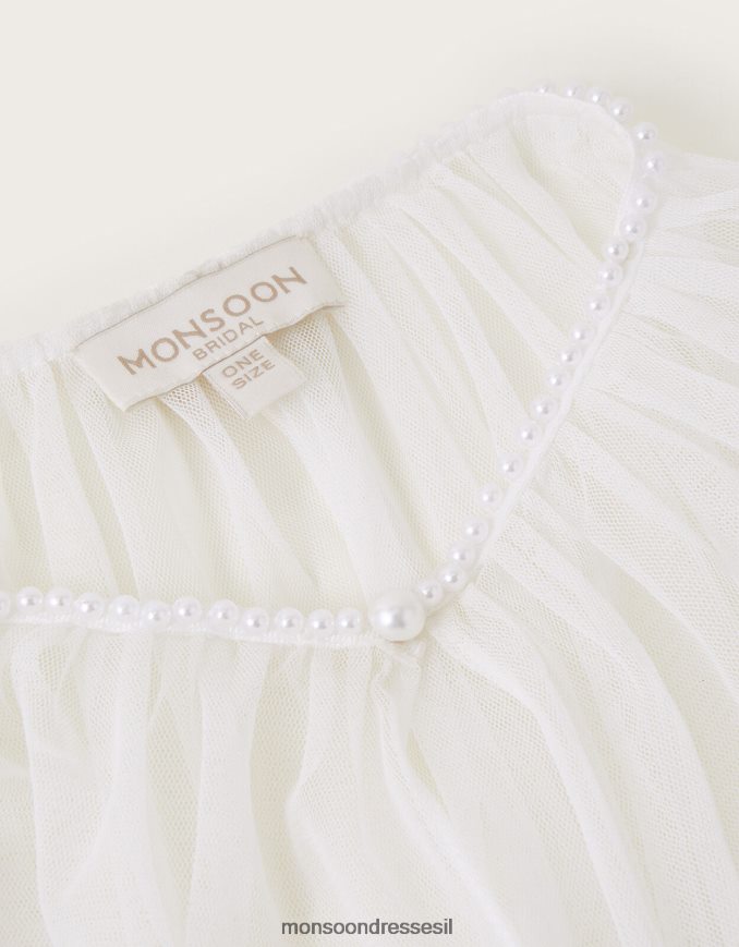 אבזר Monsoon שכמיית כלה עם עיטור פנינים מְעוּדָן נשים HTJ0TZ1294