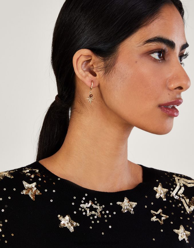 אבזר Monsoon עגילי האג'י הופ כוכבים אופנה נשים HTJ0TZ1301