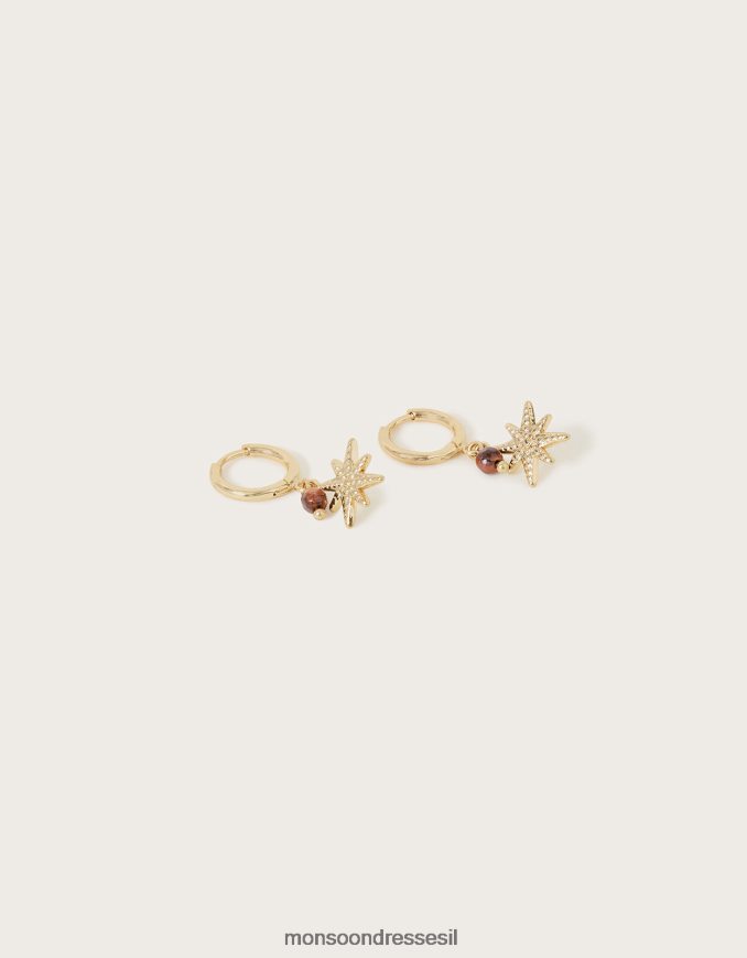 אבזר Monsoon עגילי האג'י הופ כוכבים אופנה נשים HTJ0TZ1301