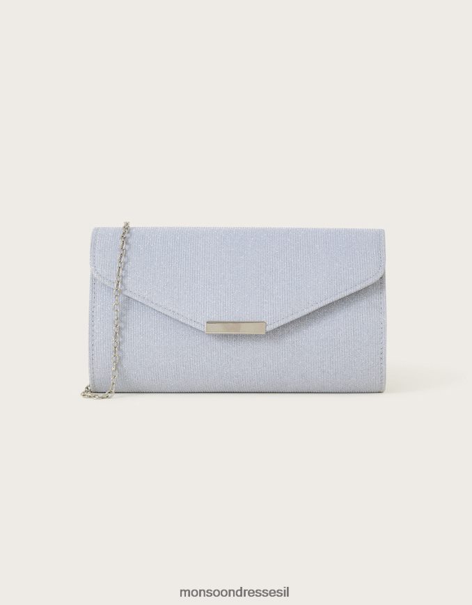 אבזר Monsoon תיק קלאץ' לאירוע נוצץ כסף נשים HTJ0TZ1306