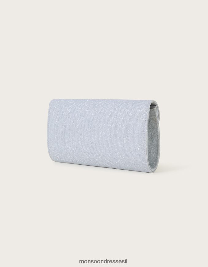 אבזר Monsoon תיק קלאץ' לאירוע נוצץ כסף נשים HTJ0TZ1306