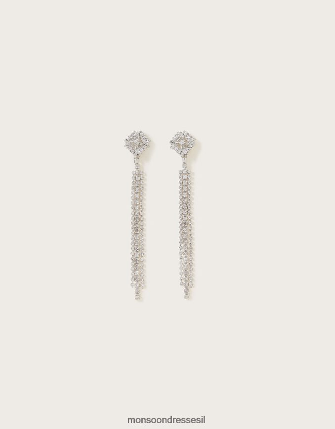 אבזר Monsoon עגילי טיפת קריסטל גליץ אופנה נשים HTJ0TZ1312