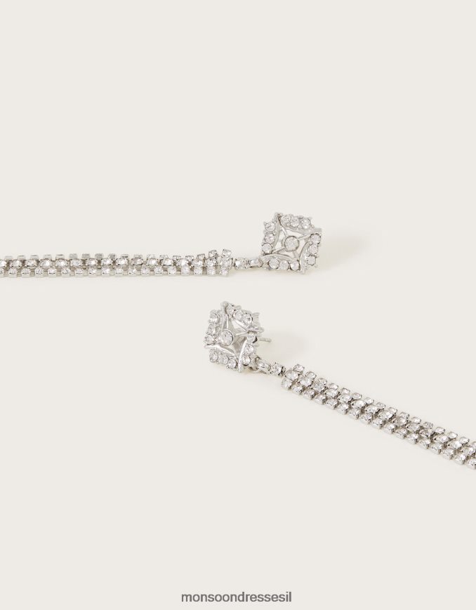 אבזר Monsoon עגילי טיפת קריסטל גליץ אופנה נשים HTJ0TZ1312