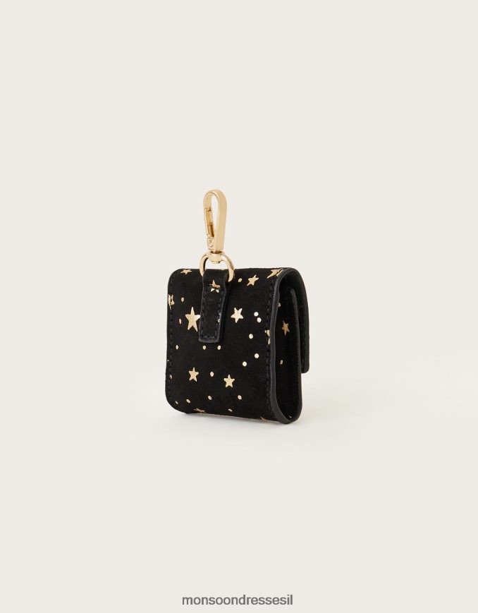 אבזר Monsoon נרתיק לאוזן לאוזן עם הדפס נייר כסף כוכב זמש מסוגנן נשים HTJ0TZ1313