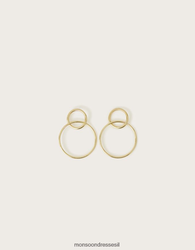 אבזר Monsoon עגילי חישוק כפול של סיביליה מסוגנן נשים HTJ0TZ1319