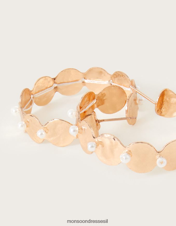 אבזר Monsoon עגילי חישוק מטבעות פנינה אופנה נשים HTJ0TZ1324