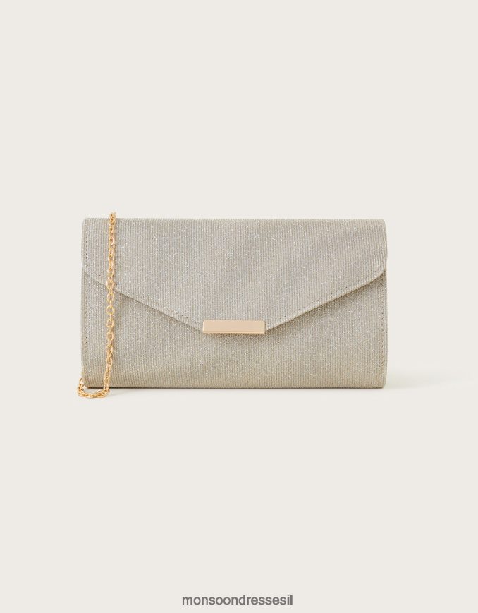אבזר Monsoon תיק קלאץ' לאירוע נוצץ זהב נשים HTJ0TZ1327