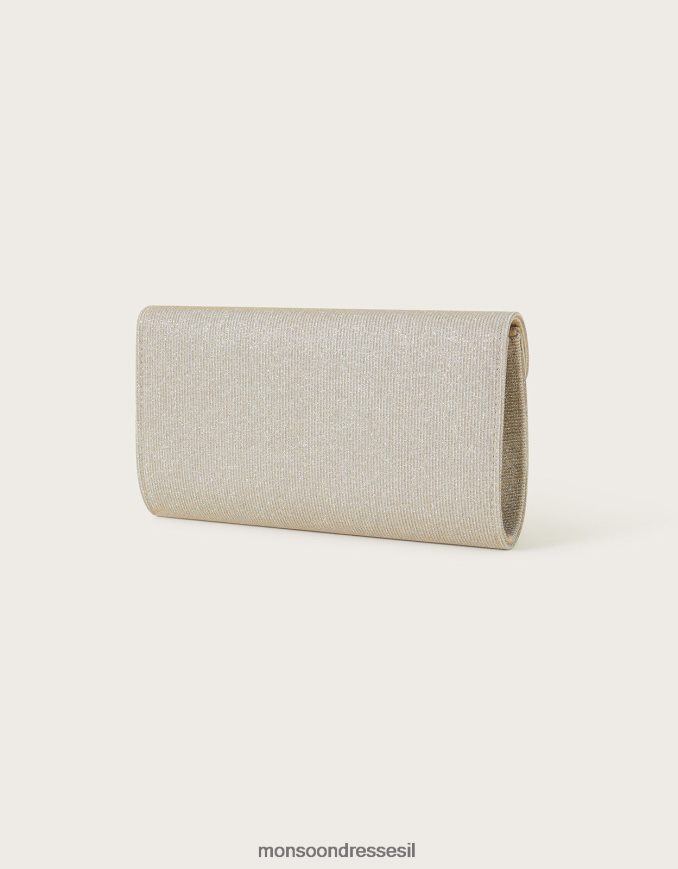 אבזר Monsoon תיק קלאץ' לאירוע נוצץ זהב נשים HTJ0TZ1327