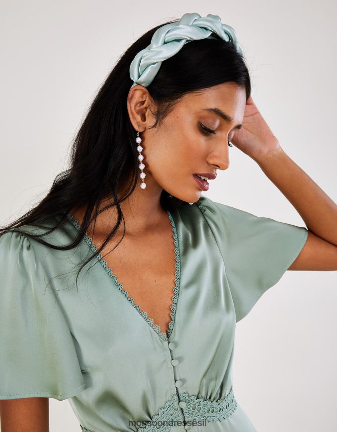 אבזר Monsoon סרט צמה לראש ירוק (מרווה) נשים HTJ0TZ1334