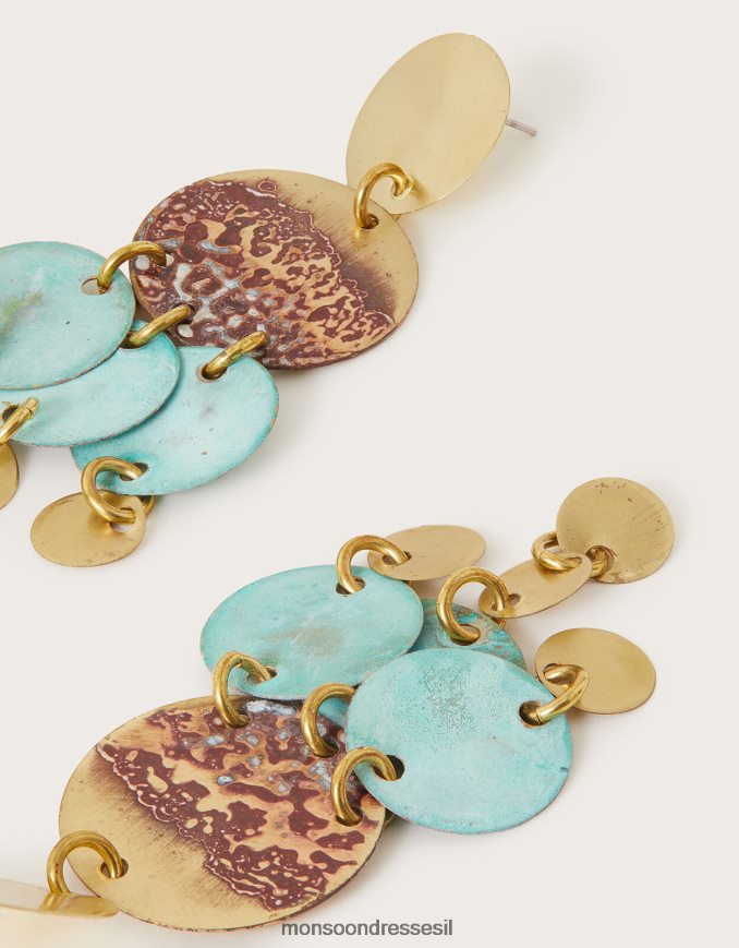 אבזר Monsoon עגילי צ'ארם גדולים בצבע טורקיז סיביליה מסוגנן נשים HTJ0TZ1337