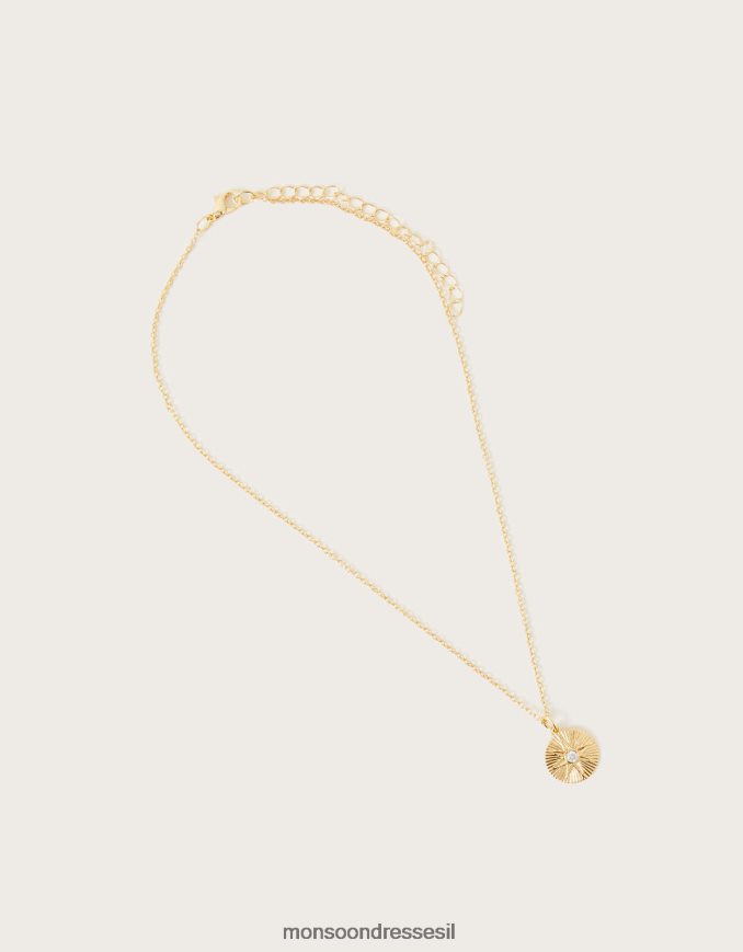 אבזר Monsoon שרשרת תליון דיסק זהב נשים HTJ0TZ1340