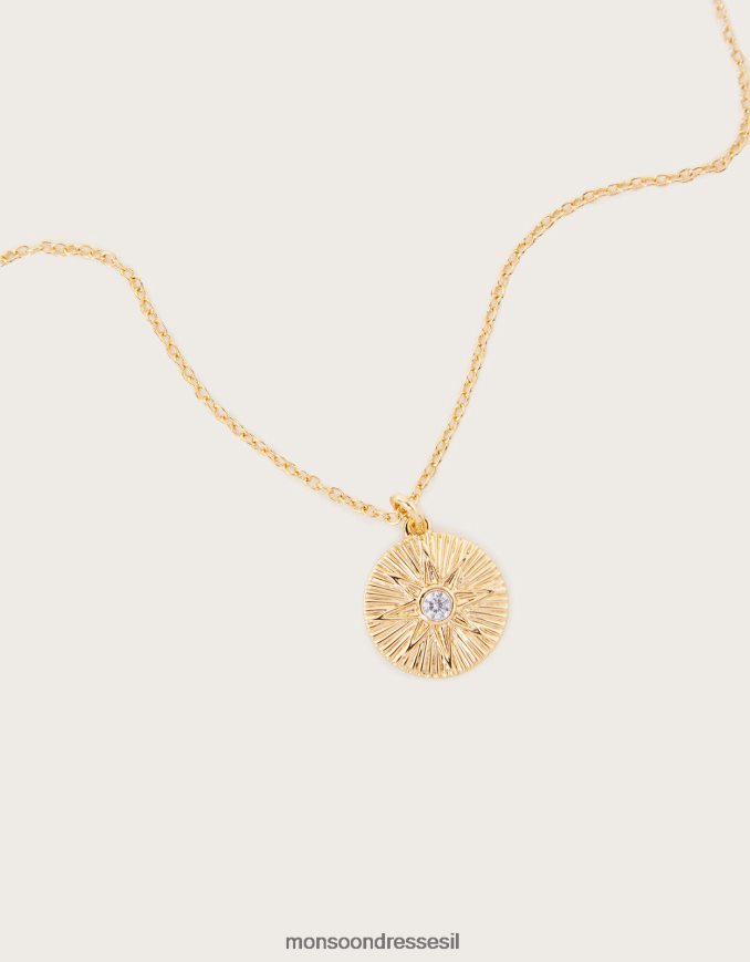 אבזר Monsoon שרשרת תליון דיסק זהב נשים HTJ0TZ1340