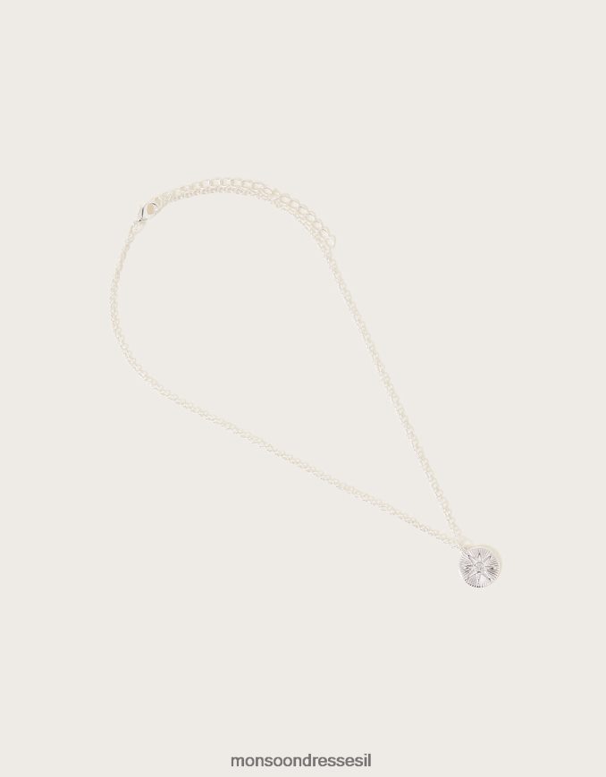אבזר Monsoon שרשרת תליון דיסק כסף נשים HTJ0TZ1345