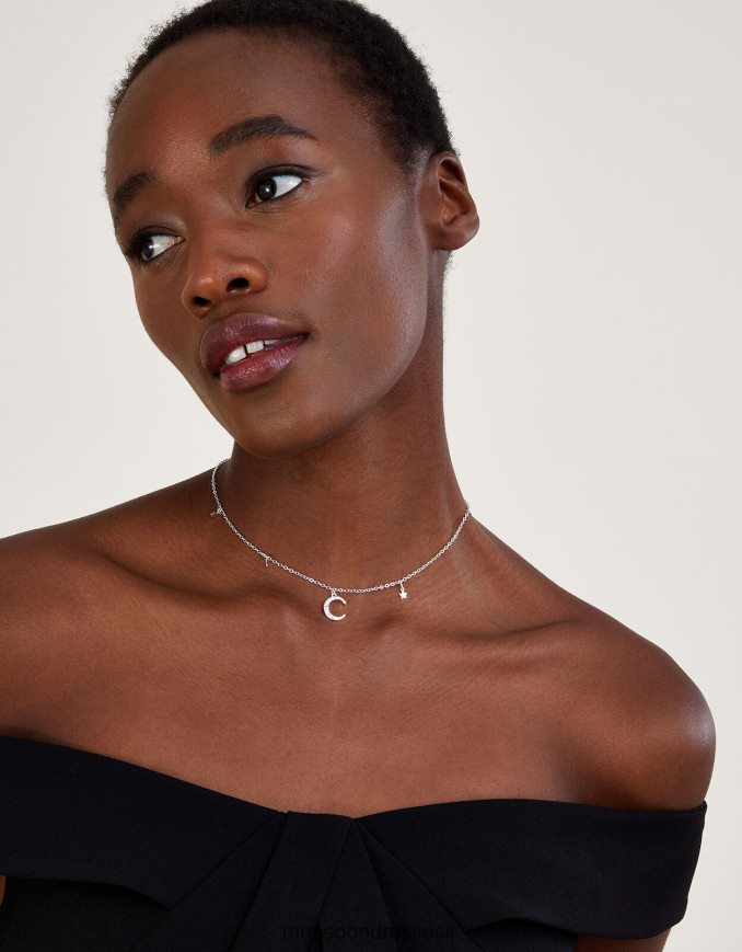 אבזר Monsoon שרשרת תליון ירח וכוכב עדינה מסוגנן נשים HTJ0TZ1350