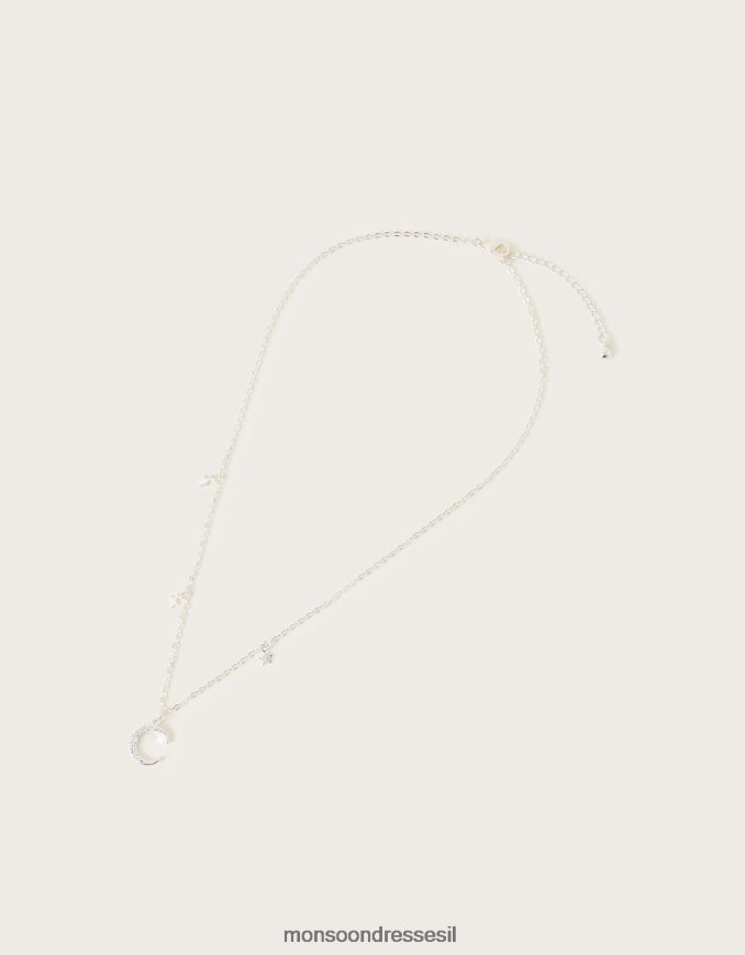 אבזר Monsoon שרשרת תליון ירח וכוכב עדינה מסוגנן נשים HTJ0TZ1350