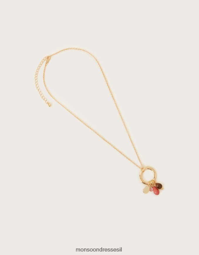 אבזר Monsoon שרשרת תליון חרוזים בצבע רב מסוגנן נשים HTJ0TZ1361
