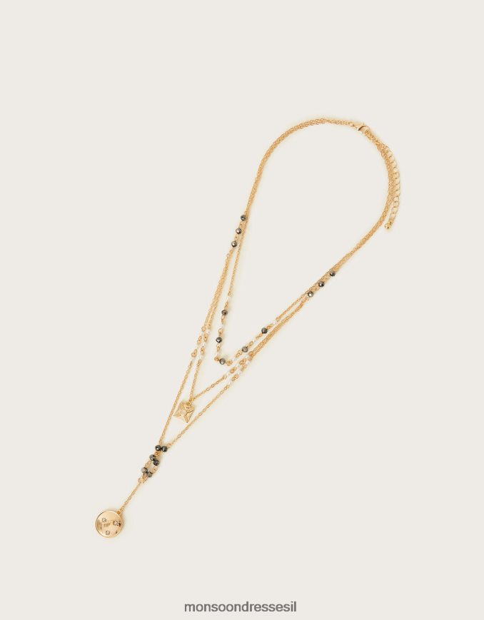 אבזר Monsoon שרשרת שכבת קסם יהלום אופנה נשים HTJ0TZ1364