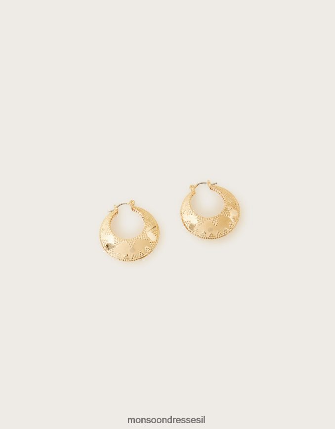 אבזר Monsoon עגילי חישוק עבים במרקם אופנה נשים HTJ0TZ1366