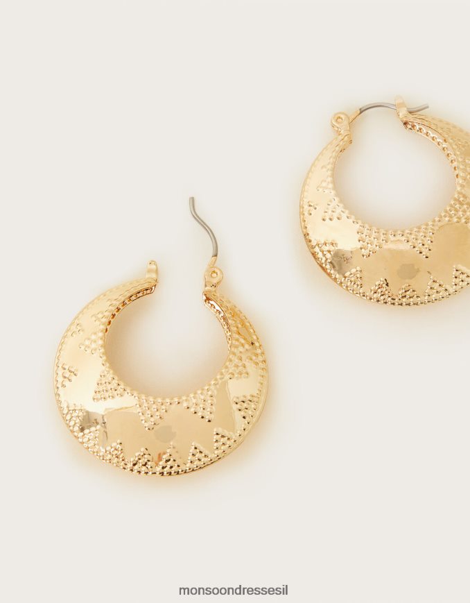 אבזר Monsoon עגילי חישוק עבים במרקם אופנה נשים HTJ0TZ1366